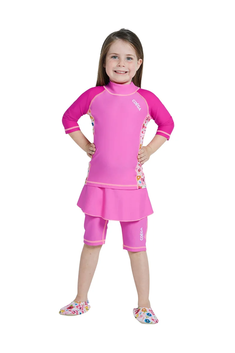 COEGA SUNWEAR  COEGA  Girls Kids Two-piece Swimsuit - Pink Rosey Flowers for Women | Best Price UAE